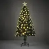 Image de Luca Lighting Arbre de Noël artificiel Mercury LED - 65x65x150 cm - Fibre optique - Blanc chaud