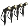 Image de Garly - Led Spot Sur Piquet - 4 Lumière - Ø 24 Mm - Noir - Moderne - Éclairage Extérieur - Qazqa