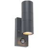 Image de Duo - Eclairage Exterieur Avec Detecteur De Mouvement - 2 Lumière - H 210 Mm - Gris Foncé - Moderne - Éclairage Extérieur - Qazqa
