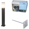 Image de Qazqa Malios - Lampe Sur Pied Extérieur - 1 Lumière - L 80 Mm - Gris Foncé - Moderne - Éclairage Extérieur