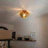 Image de Qazqa   Plafonnier Led Vintage Doré 24 Cm   Douille E27   Hauteur 22 Cm   Intensité Variable   Pour Intérieur   Design Botanica
