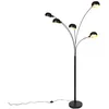 Image de Sixties Fl - Lampe Sur Pied Bras Articulé - 5 Lumière - H 1980 Mm - Noir - Design - Éclairage Intérieur - Salon - Qazqa