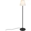 Image de Qazqa   Lampadaire D'Extérieur Noir 150 Cm   1 Lumière E27 23w   Ip44 Résistant Aux Éclaboussures   Abat-jour Blanc Moderne