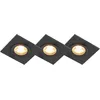 Image de Xena - Spot Encastrable - 3 Lumière - L 80 Mm - Noir - Moderne - Éclairage Extérieur - Salle De Bains - Qazqa