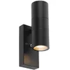 Image de Duo - Applique Murale Avec Détecteur - 2 Lumière - L 6 Cm - Noir - Moderne - Éclairage Extérieur - Qazqa