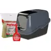 Image de Bac à litière PeeWee EcoHus avec capot fermé, incl. 3kg de litière granulés de bois + pelle