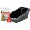 Image de Bac à litière PeeWee EcoMinor ouvert + 3kg de litière granulés de bois