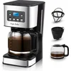 Image de Cafetière 950 W avec minuterie, filtre réutilisable et récipient isotherme, capacité 1,5 l, système anti-gouttes, sans BPA, noir