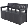 Image de Banc De Jardin Avec Tiroir De Rangement 280l Couleur: Gris Foncé 130x60x85cm Modèle: Salzburg