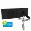 Image de R-Go Tools R-Go Caparo 4 D2, Circulaire Bras double ecran, fixation bureau, ressort à gaz, 3-9 kg, noir-argent, faible empreinte carbone - Neuf