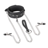 Image de EasyToys - Collier, laisse et pinces à tétons en silicone - Noir
