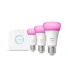 Image de Philips Hue white & Color ambiance Kit De Démarrage : 3 ampoules Connectées E27 (1100)