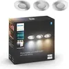 Image de lot de 3 LED Downlight Spot encastré White Ambiance GU10 PHILIPS Hue Adore Coupe Ø70 mm Chrome