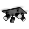 Image de Philips myLiving Spot Runner 4flg. 4x20W noir hors LM