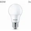 Image de Ampoule LED - PHILIPS - 60 W - E27 - Blanc chaud - Dépolie - Non dimmable - Lot de 3