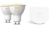Image de Philips Hue Pack : Ampoule White Ambiance Gu10 + Module D'interrupteur Mural