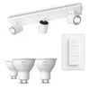 Image de Philips Hue Pack De 3 Spots Runner Blancs + Dimmer Switch + Ampoules Gu10 À Lumière Blanche