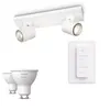 Image de Philips Pack De 2 Spots Runner Blancs + Dimmer Switch + Ampoules Gu10 À Lumière Blanche
