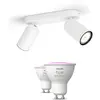 Image de Philips Pack De 2 Spots Runner Blancs + Ampoules Gu10 À Couleur Variable