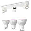 Image de Philips Pack De 3 Spots Runner Blancs + Dimmer Switch + Ampoules Gu10 À Couleur Variable