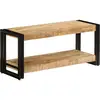 Image de Vidaxl   Meuble Tv En Bois De Manguier Massif 90x30x40 Cm   Style Vintage   Étagère Pour Appareils Multimédia   Pieds En Fer Renforcés