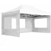 Image de vidaXL Tente de réception professionnelle Pliable avec parois Aluminium 4,5×3m Blanc