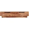Image de Vidaxl   Meuble Tv En Bois Massif 145x30x30 Cm   2 Tiroirs De Rangement   Résistant À La Pourriture   Design Rustique Et Unique