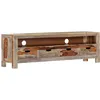 Image de Vidaxl   Meuble Tv En Bois Massif 130x30x40 Cm   4 Tiroirs   Finition Polie Et Laquée   Bois De Rose Unique