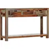 Image de Table De Console Avec 3 Tiroirs 120x30x75 Cm En Bois Massif Avec Design Élégant