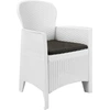 Image de vidaXL Chaises de jardin 2 pcs. avec coussins blanc plastique aspect rotin