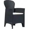 Image de vidaXL Chaises de jardin 2 pcs. avec coussins Anthracite plastique aspect rotin