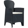 Image de Chaises De Jardin Lot De 2 Avec Coussin Anthracite Plastique - Vidaxl