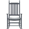 Image de vidaXL Chaise à bascule avec assise incurvée Gris Bois de peuplier