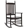 Image de Chaise À Bascule Avec Siège Incurvé Marron Bois De Peuplier Vidaxl