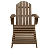 Image de vidaXL Fauteuil de jardin avec repose-pieds Bois Marron