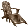 Image de Vidaxl - Chaise De Jardin Avec Pouf Bois Marron