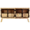 Image de vidaXL Buffet brun et noir 160×30×80 cm Bois de manguier brut