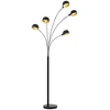 Image de vidaXL Lampadaire 200 cm 5 x E14 noir et or