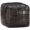 Image de Pouf 40 X 40 X 40 Cm Noir Cuir Véritable De Chèvre Vidaxl