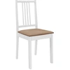 Image de vidaXL Chaises de salle à manger avec coussins 2 pcs. Blanc Bois massif