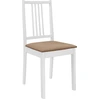 Image de vidaXL Chaises de salle à manger avec coussins 4 pcs. Blanc Bois massif