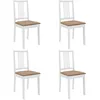 Image de Vidaxl - Chaises À Manger Avec Coussins Lot De 4 Blanc Bois Solide