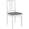 Image de vidaXL Chaises de salle à manger avec coussins 2 pcs. Blanc Bois massif