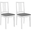 Image de Vidaxl - Chaises À Manger Avec Coussins Lot De 2 Blanc Bois Solide