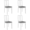 Image de Vidaxl - Chaises À Manger Avec Coussins Lot De 4 Blanc Bois Solide