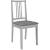 Image de vidaXL Chaises de salle à manger avec coussins 2 pcs. Gris Bois Massif