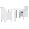 Image de Ensemble De Bistro 3 Pcs Plastique Blanc Aspect De Rotin Vidaxl