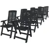 Image de vidaXL Ensemble de jardin 9 pièces plastique anthracite