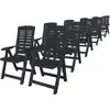 Image de vidaXL Ensemble de jardin 11 pièces plastique anthracite