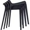 Image de vidaXL Tabourets empilables 4 pcs noir plastique